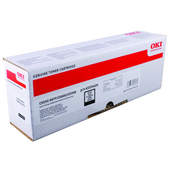 Oki C5800/C5900 Black Original Toner Cartridge (43324424) 